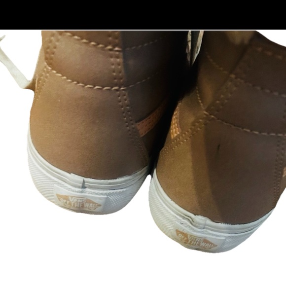 Vans Tan and Pink High-Top Sneakers with Cozy Lining - Picture 7 of 8